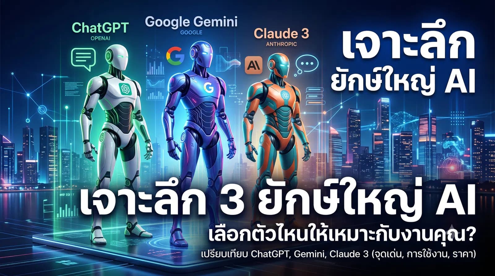 เจาะลึก 3 ยักษ์ใหญ่ AI เลือกตัวไหนให้เหมาะกับงานคุณ?